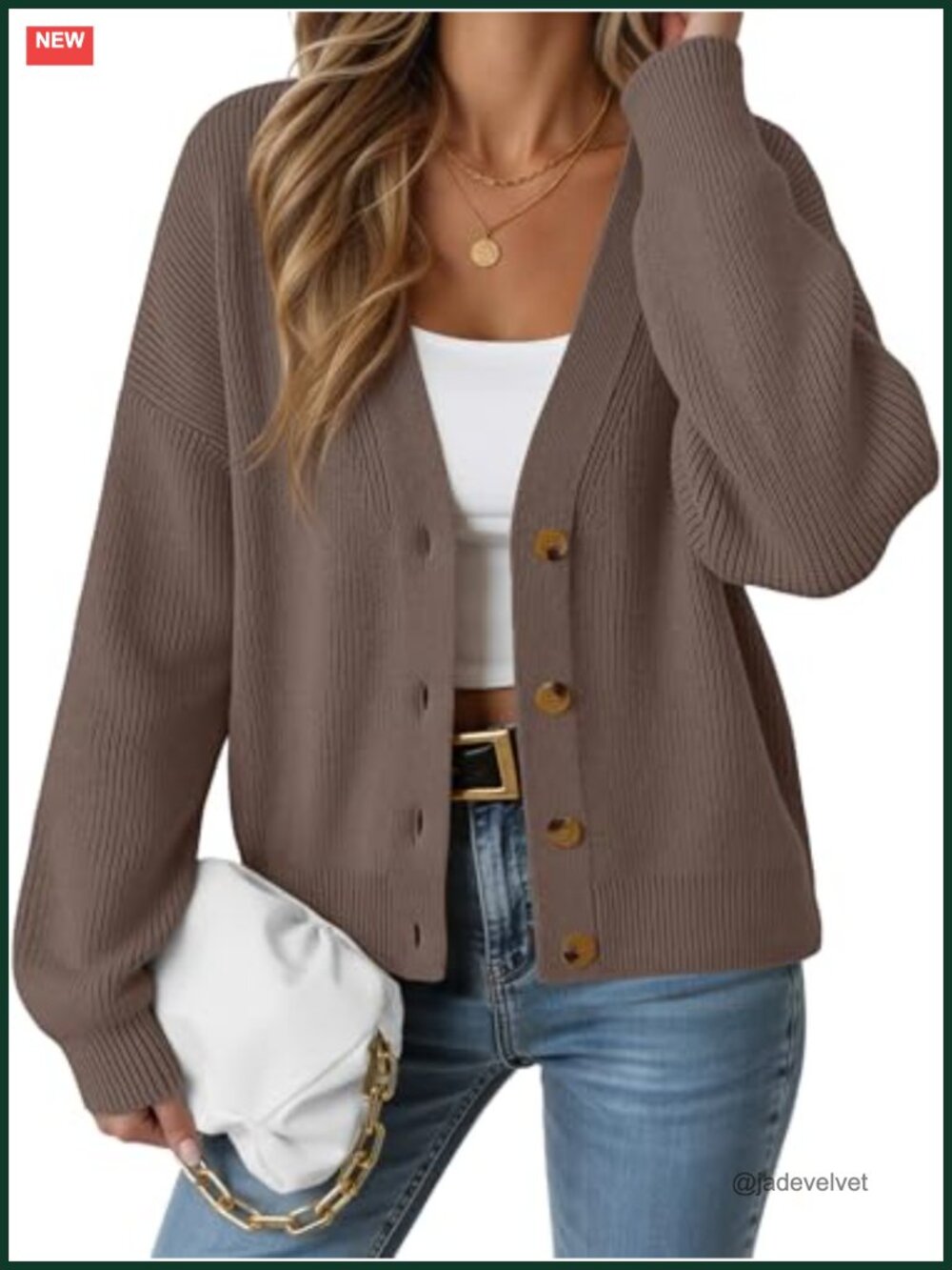 Women's Oversized Cardigan Sweater Buttery Soft V-Neck Lightweight Knit
